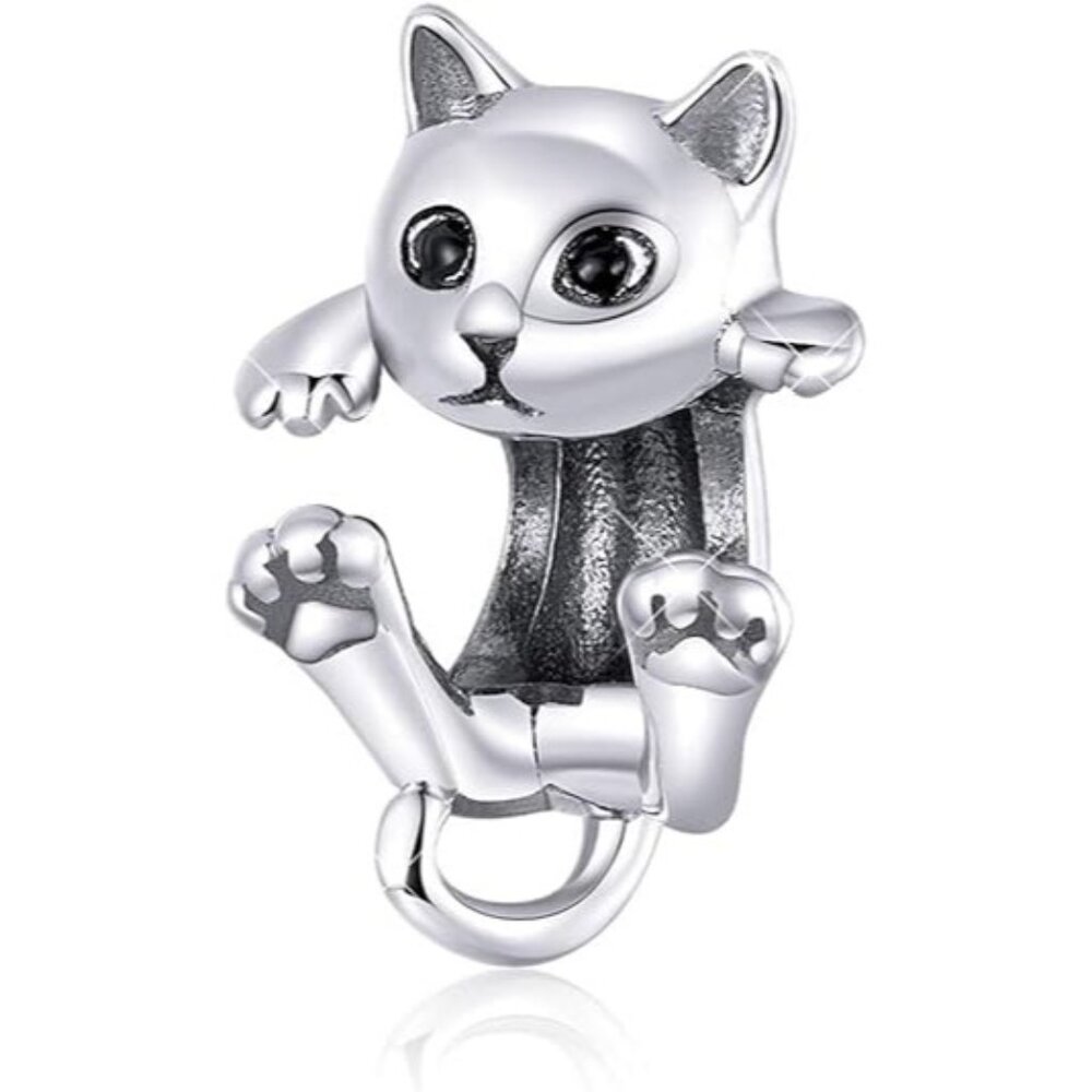 Cat 925 Sterling Silver Charms For Necklace Pendant Charms